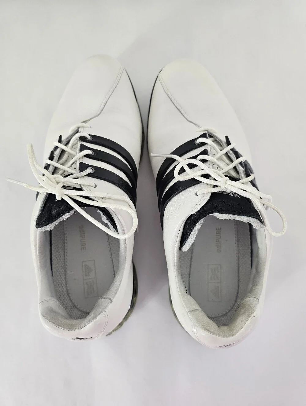 Adidas Adipure Climaproof Traxion Golf Shoes White Leather LavStyle #816373